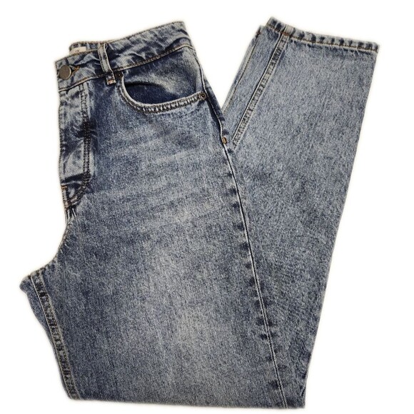 ASOS Denim - asos 100% cotton acid washed barrel leg super high rise button fly jeans, 28